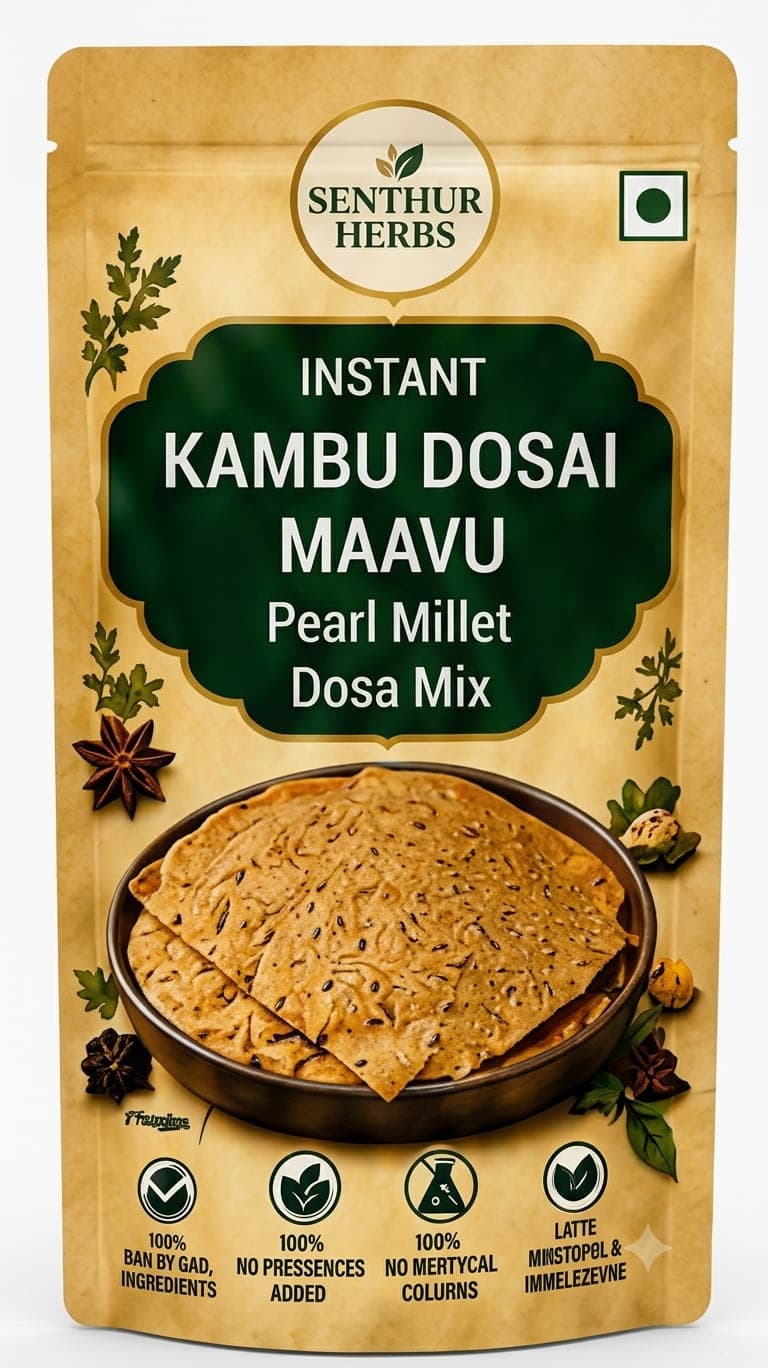 Senthur Herbs Instant Kambu Dosai Maavu – Pearl Millet Dosa Mix
